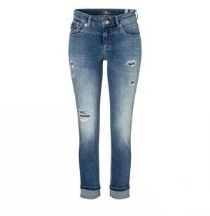 NEW MAC women's rich slim super glam jeans in fashion destroyed